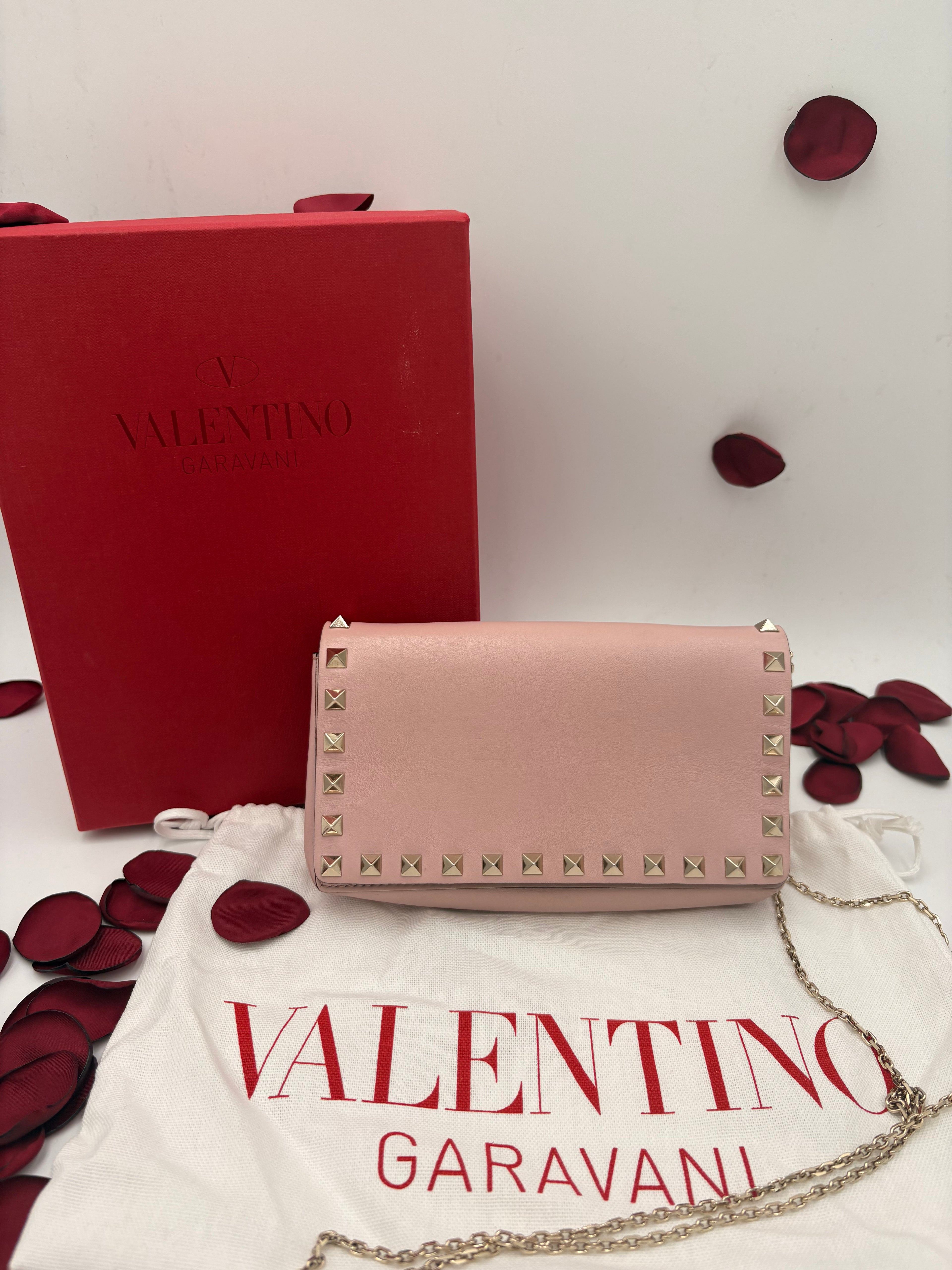 Borsa Valentino Garavani Rockstud Rosa Cipria