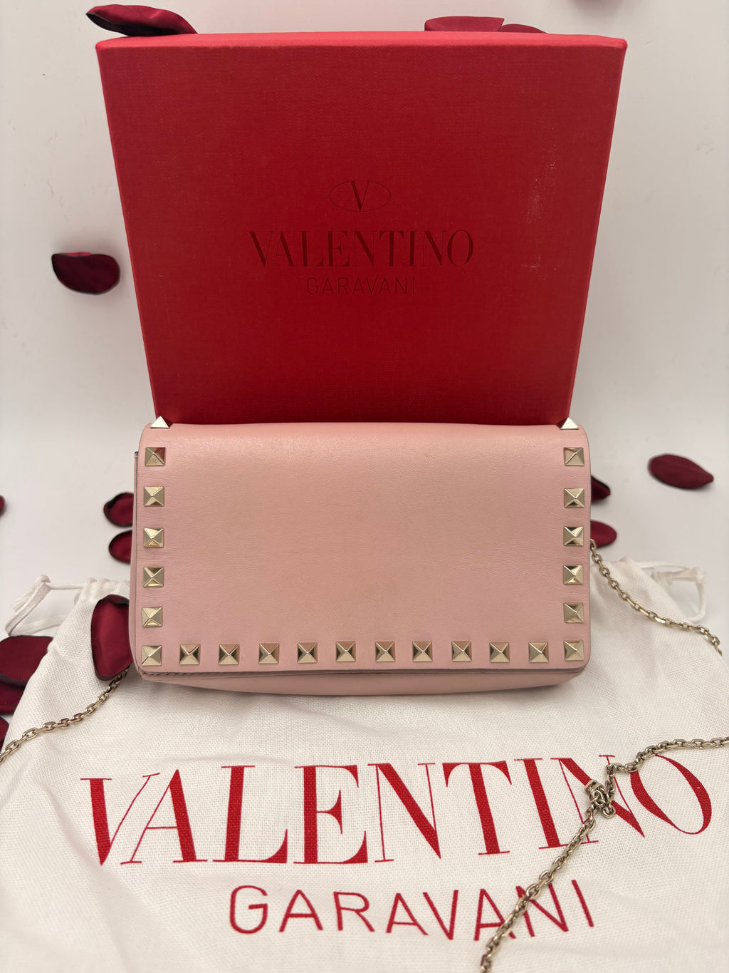 Borsa Valentino Garavani Rockstud Rosa Cipria
