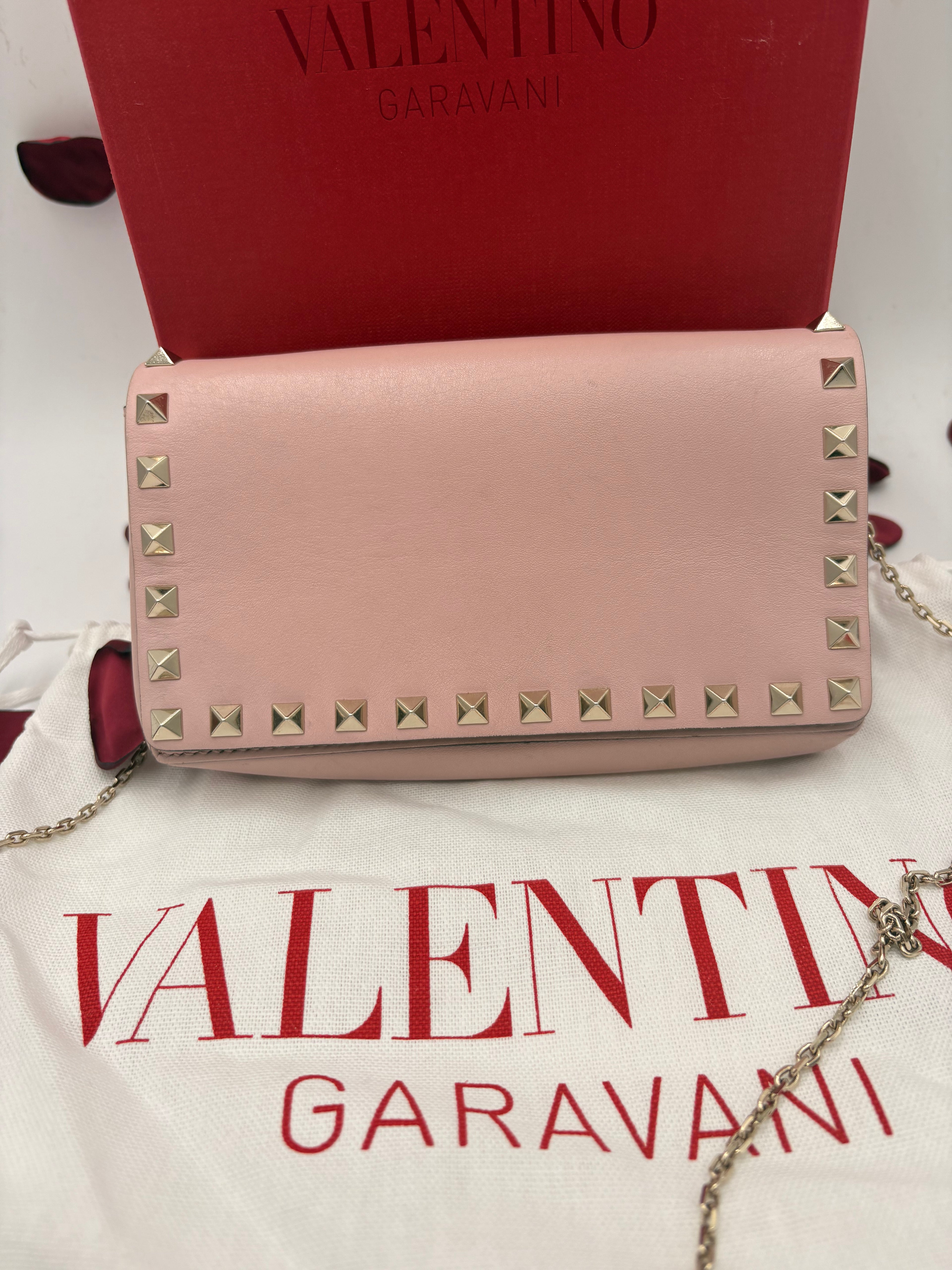 Borsa Valentino Garavani Rockstud Rosa Cipria