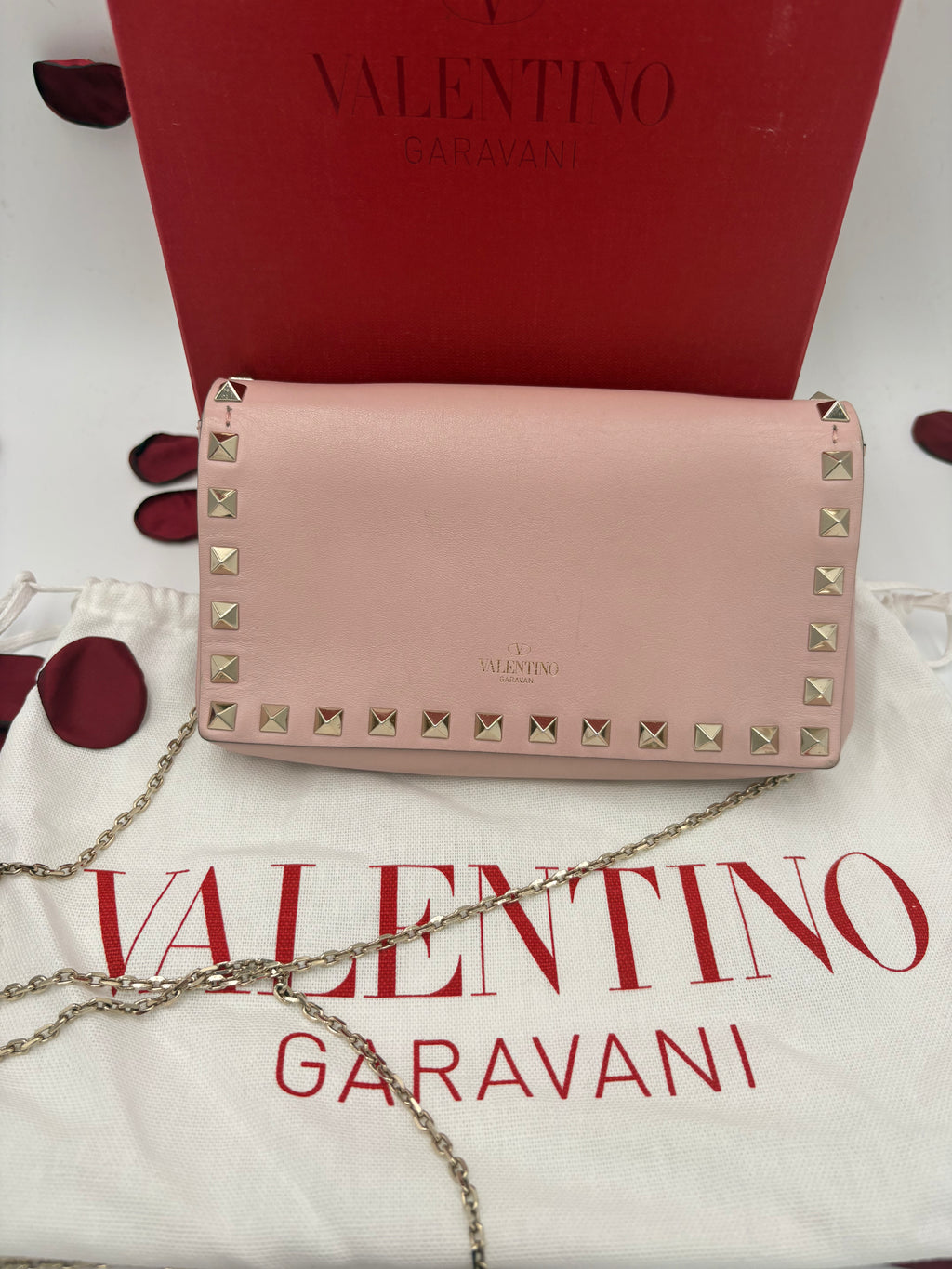 Borsa Valentino Garavani Rockstud Rosa Cipria