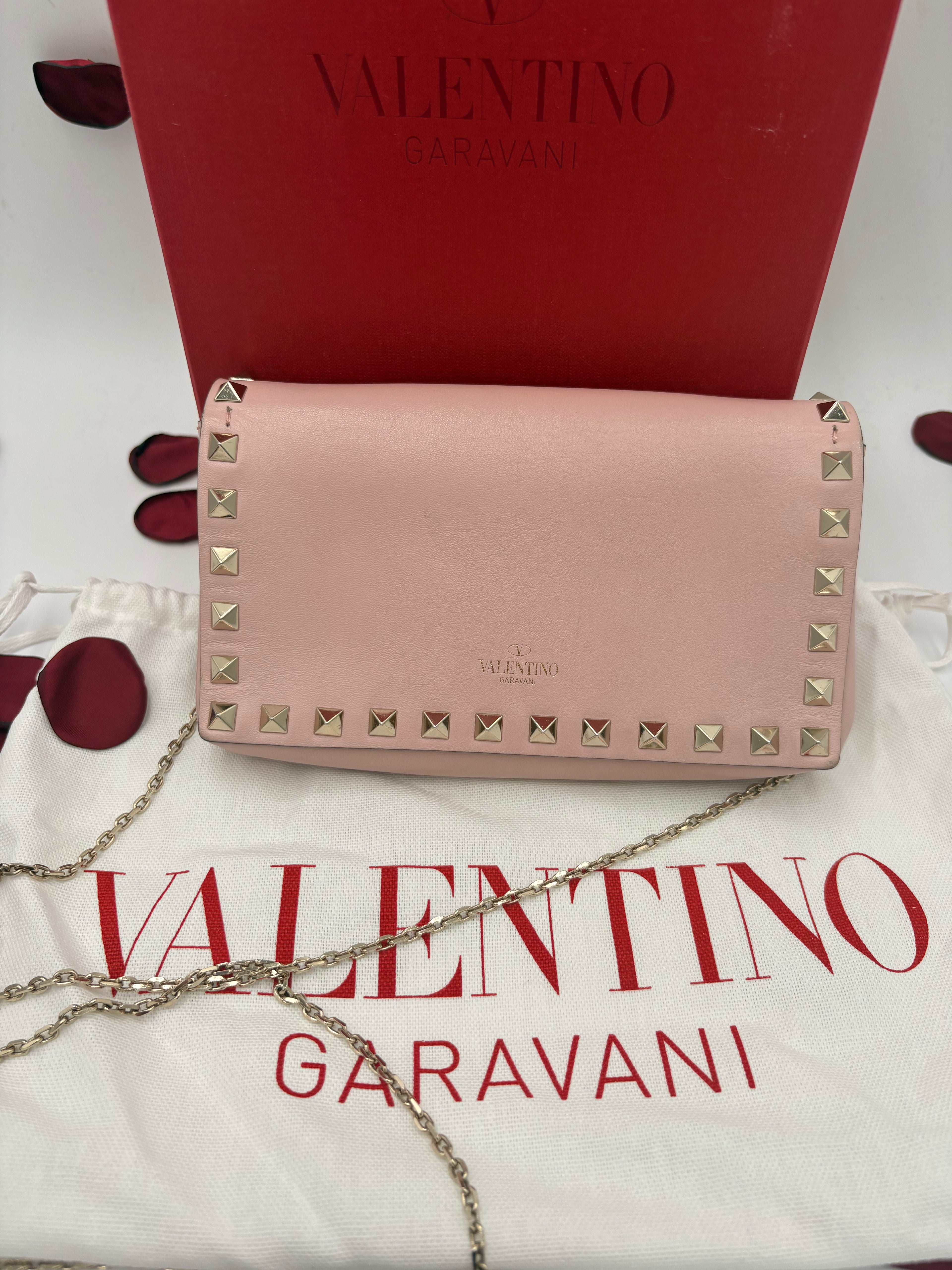 Borsa Valentino Garavani Rockstud Rosa Cipria